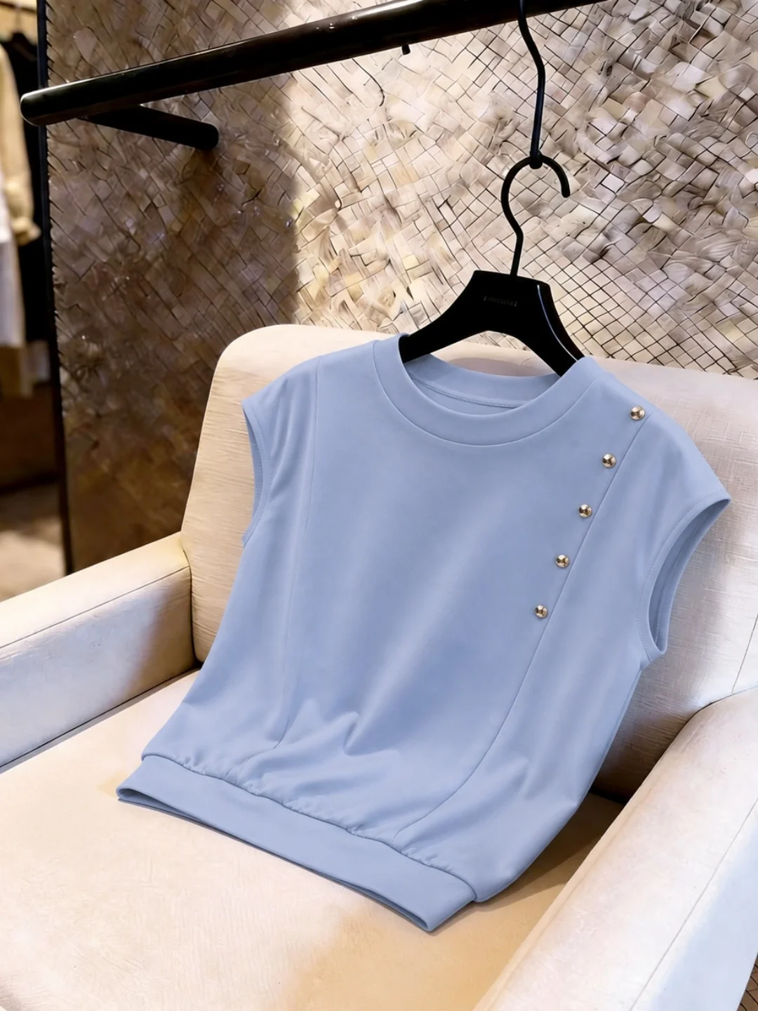 Fashionable Summer Commute Short Sleeve Knitwear Soft Comfortable round Neck Elegant Versatile Top Korean Style Straight Cut
Fashionable Summer Commute Short Sleeve Knitwear Soft Comfortable round Neck Elegant Versatile Top Korean Style Straight Cut