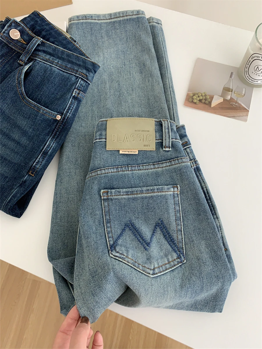 High Waist Loose Fit Nine-Tenths Denim Jeans Women's Summer plus Size Elastic Straight Leg Smoke Tube Pants
High Waist Loose Fit Nine-Tenths Denim Jeans Women's Summer plus Size Elastic Straight Leg Smoke Tube Pants