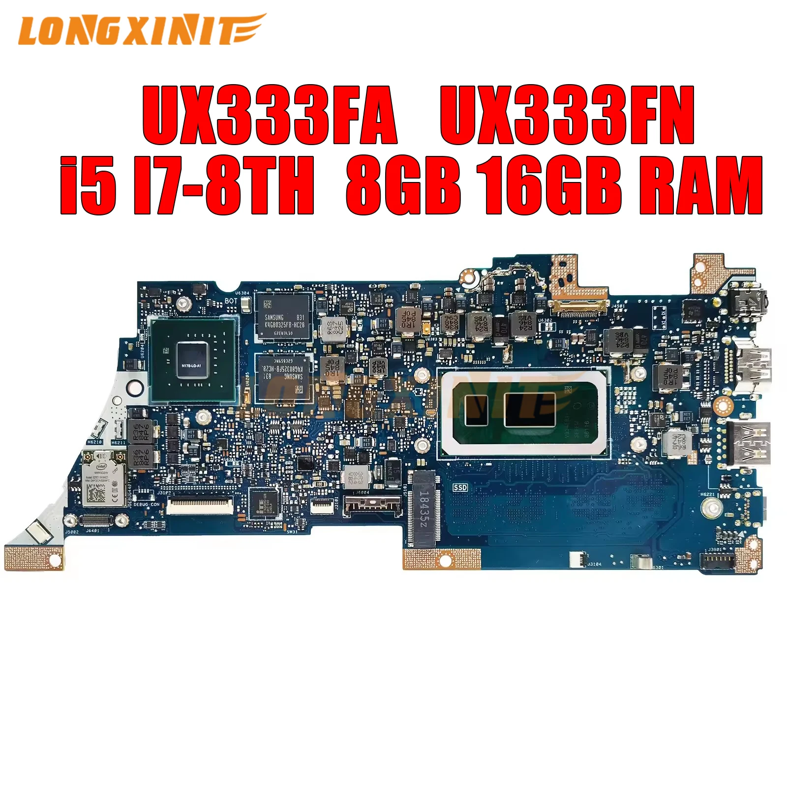 Материнская плата UX333F для ноутбука ASUS UX333FA, UX333FN, UX333F. Процессор i3 i5 i7 8-го поколения 10-го поколения, графический процессор MX150-V2G,UMA. 8GB/16G RAM.
Материнская плата UX333F для ноутбука ASUS UX333FA, UX333FN, UX333F. Процессор i3 i5 i7 8-го поколения 10-го поколения, графический процессор MX150-V2G,UMA. 8GB/16G RAM.