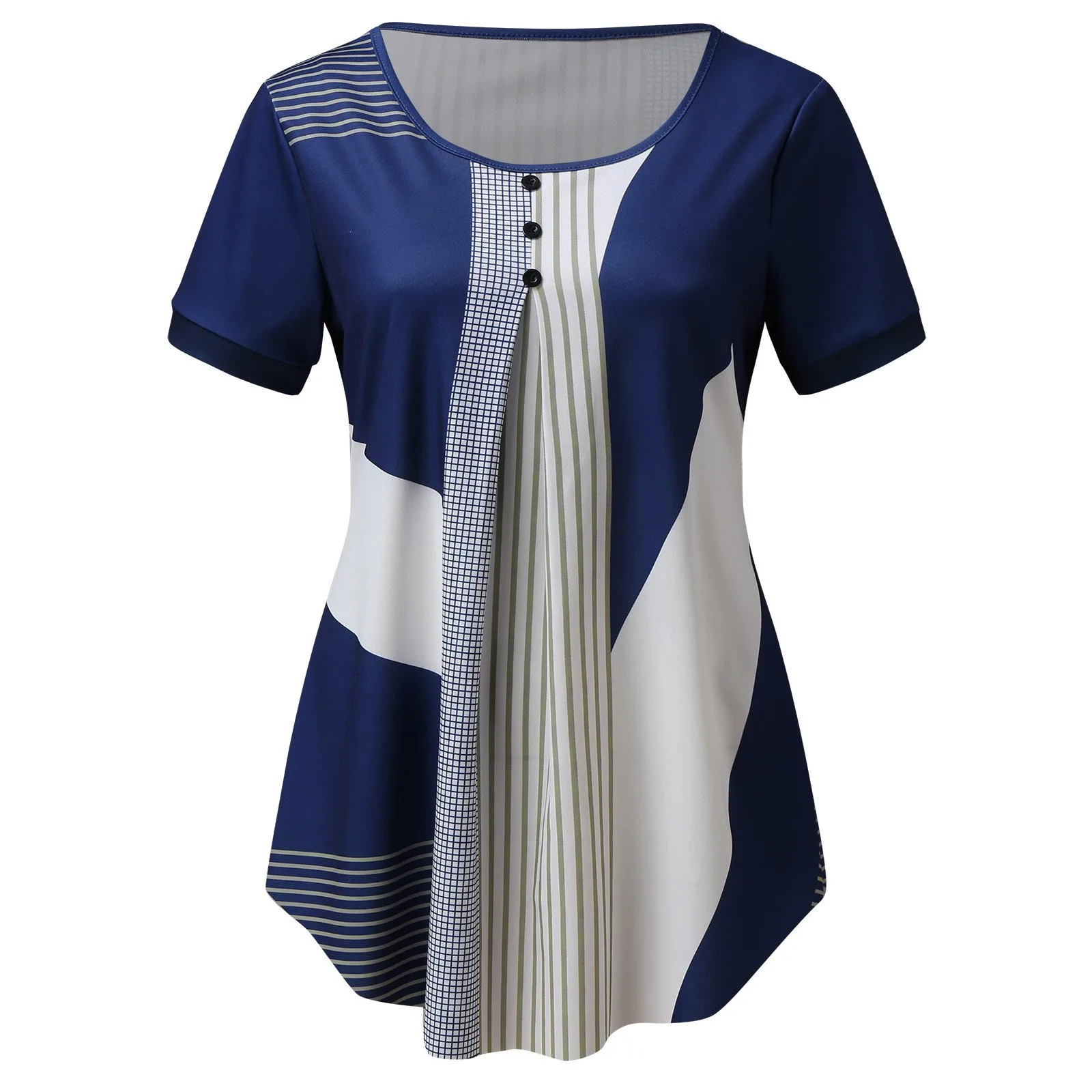Women Summer Tops Plus Size Pullover Print Loose Blouses For Lady Round Neck Button Short Sleeve T Shirt футболка оверсайз
Women Summer Tops Plus Size Pullover Print Loose Blouses For Lady Round Neck Button Short Sleeve T Shirt футболка оверсайз