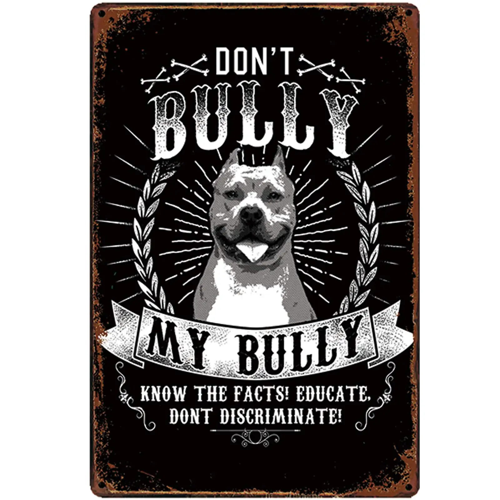 Ретро-дизайн, жестяные металлические знаки «Don't Bully My Bully», настенное искусство | Толстая жестяная плита, печатный плакат, украшение для стен
Ретро-дизайн, жестяные металлические знаки «Don't Bully My Bully», настенное искусство | Толстая жестяная плита, печатный плакат, украшение для стен