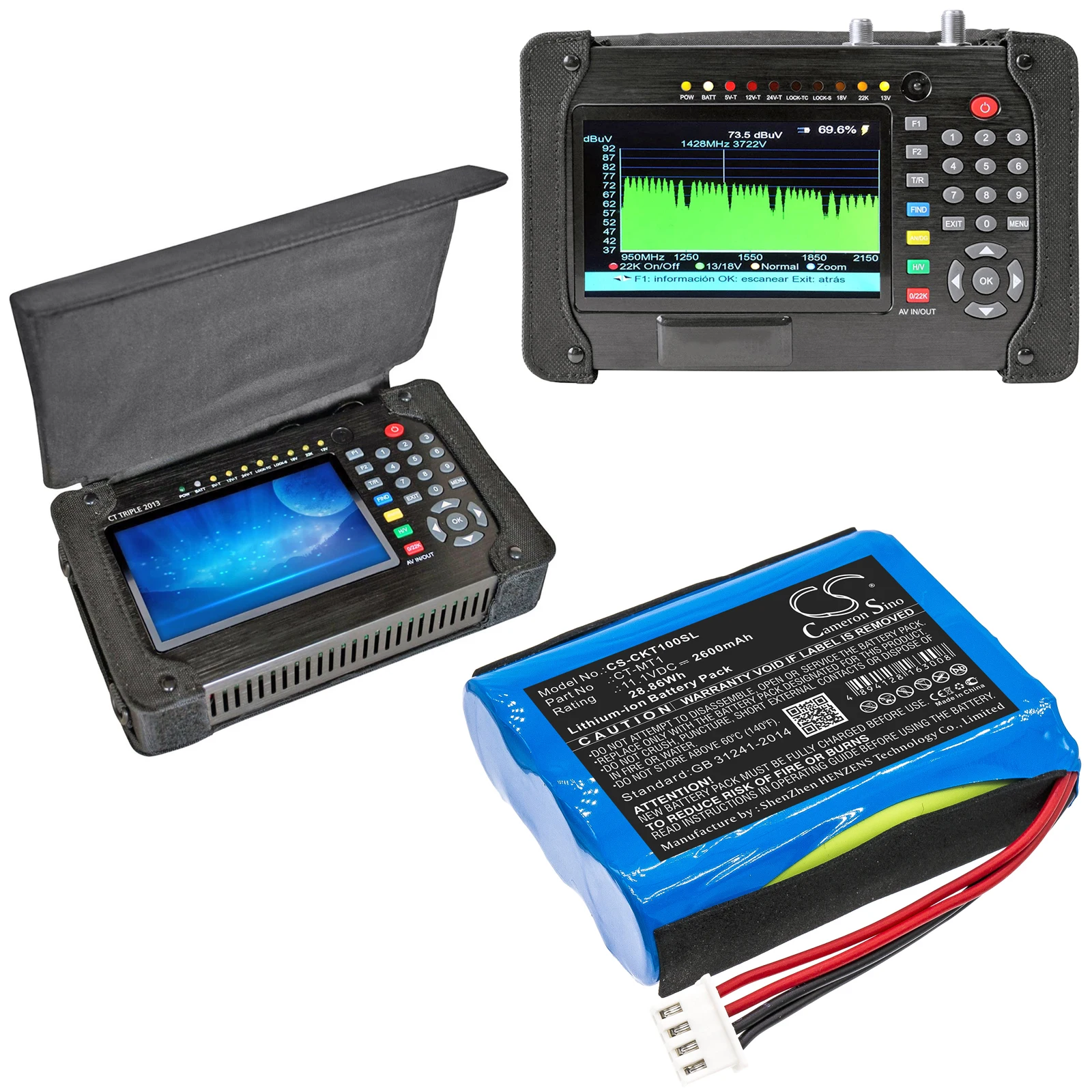 11.1V 2600mAh Battery CT-MT1 for Tecatel M-T1 Combo, For Clarke-Tech CT Triple +TOOL
11.1V 2600mAh Battery CT-MT1 for Tecatel M-T1 Combo, For Clarke-Tech CT Triple +TOOL