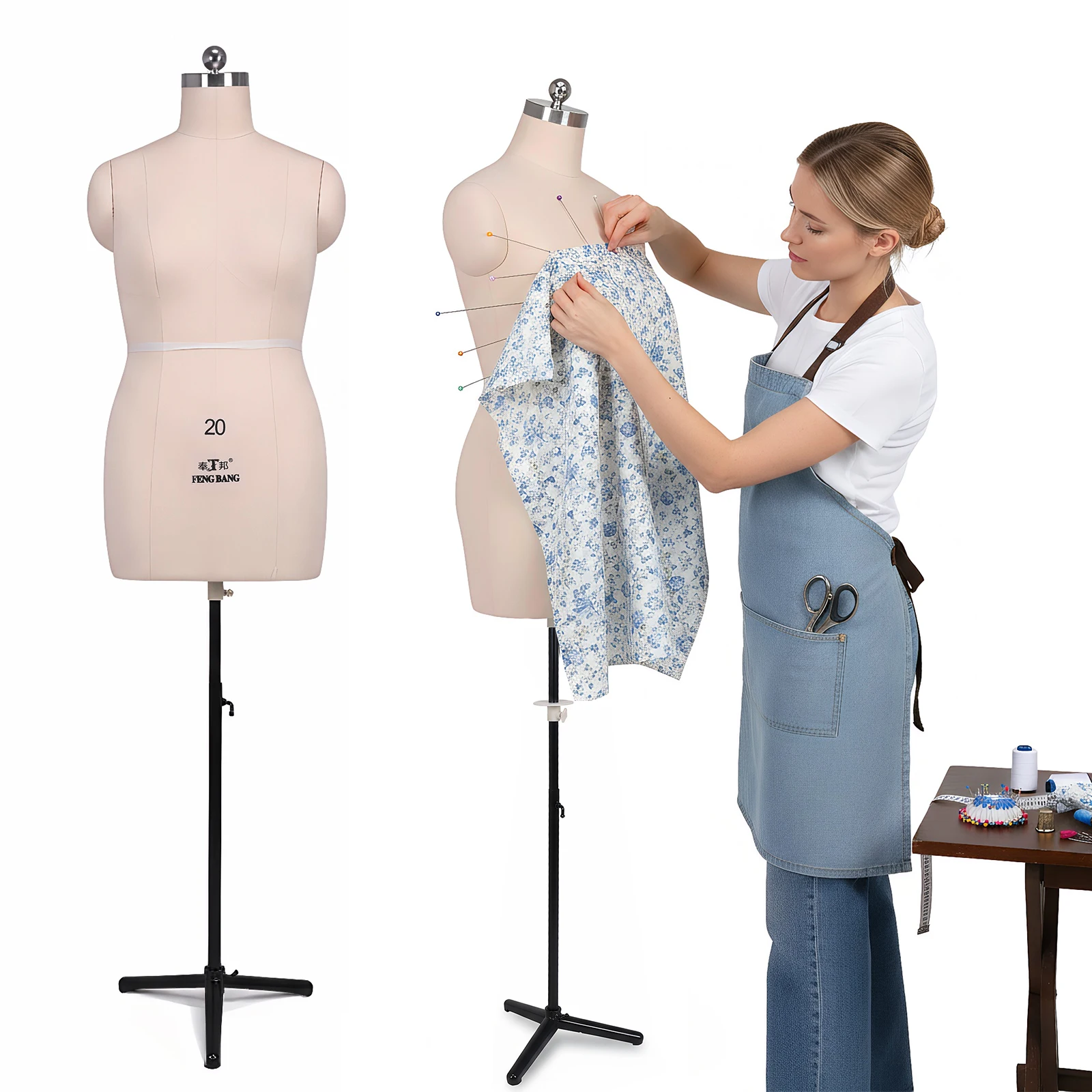 Female Half Body Half Scale Dress Form Height Adjustable Mannequin Display Stand with Metal Stand for Market Shop Window Display
Female Half Body Half Scale Dress Form Height Adjustable Mannequin Display Stand with Metal Stand for Market Shop Window Display