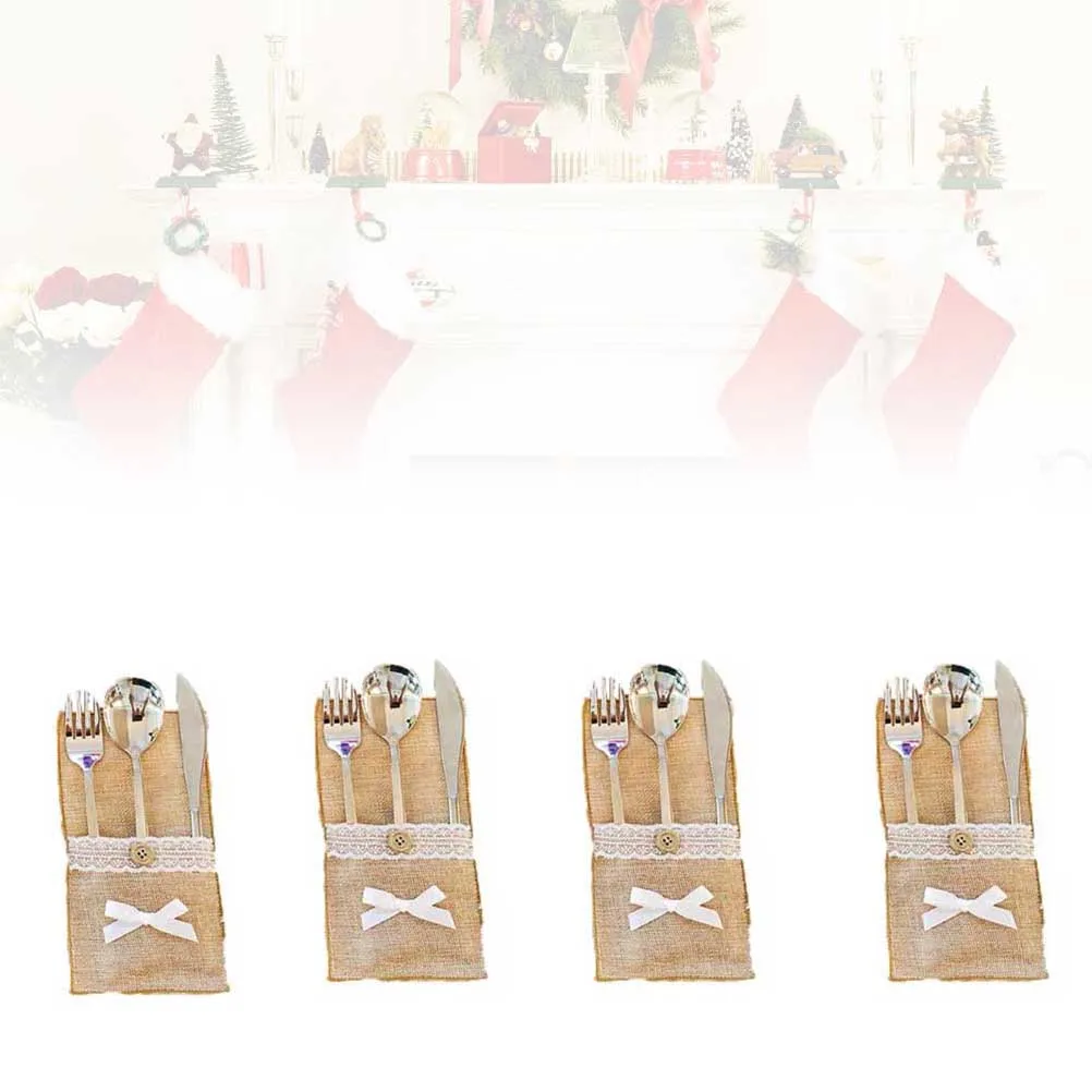 8 Pcs Christmas Tableware Bags Linen Cloth Cutlery Cover Silverware Forks Knives Rustic Burlap Wedding
8 Pcs Christmas Tableware Bags Linen Cloth Cutlery Cover Silverware Forks Knives Rustic Burlap Wedding