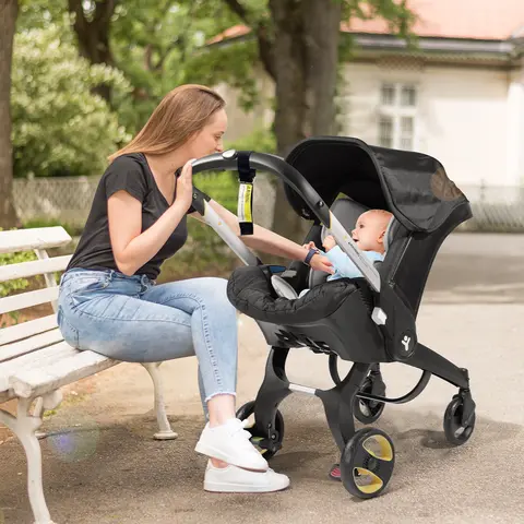 Baby stroller, metal frame, lightweight and foldable,Newborn stroller,adjustable handle for two-way push, Suitable for 0-3 years