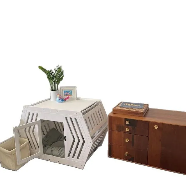 Solid wood ventilated and breathable four-season universal luxury fashion dog house 
Solid wood ventilated and breathable four-season universal luxury fashion dog house