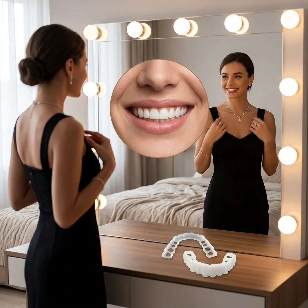 Comfortable Temporary Teeth Veneers Natural Shade False Tooth Cover Instant Bright Smile Denture Braces CK848
Comfortable Temporary Teeth Veneers Natural Shade False Tooth Cover Instant Bright Smile Denture Braces CK848