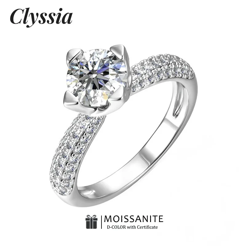 CLYSSIA 925 Sterling Silver Gems D VVS1 Wedding Ring Set with GRA Moissanite in 18k White Gold Plated for Women Wedding Jewelry
CLYSSIA 925 Sterling Silver Gems D VVS1 Wedding Ring Set with GRA Moissanite in 18k White Gold Plated for Women Wedding Jewelry