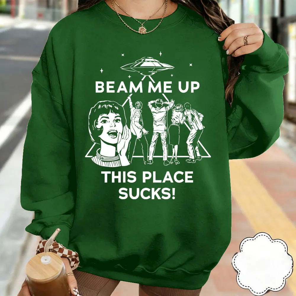 Beam Me Up This Place Sucks Fall Winter Толстовка с забавной цитатой из фильма Женский пуловер с длинными рукавами Космический юмор Толстовка с капюшоном Одежда для женщин
Beam Me Up This Place Sucks Fall Winter Толстовка с забавной цитатой из фильма Женский пуловер с длинными рукавами Космический юмор Толстовка с капюшоном Одежда для женщин