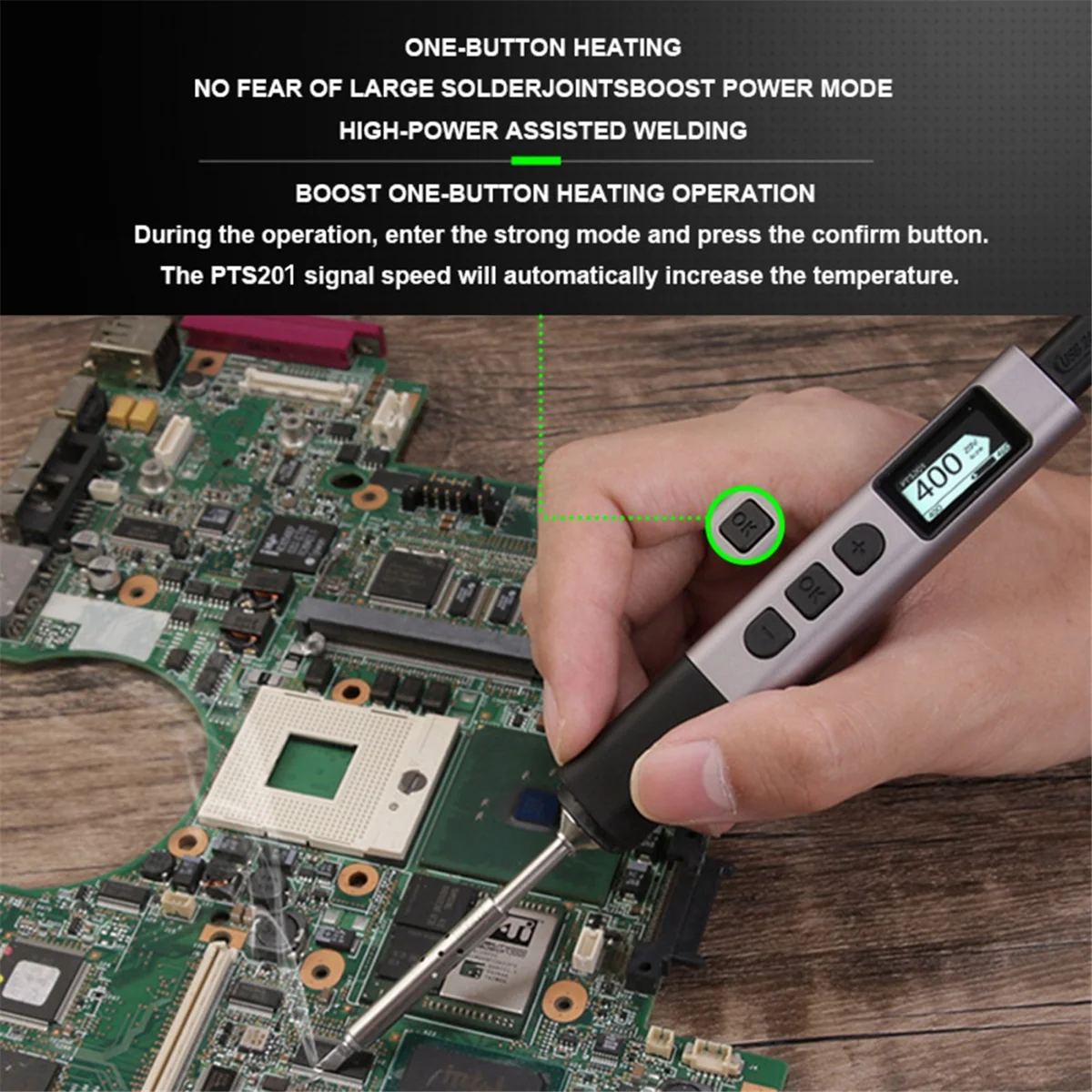 A64Z PTS201 PD 100W Smart Soldering Iron Portable Solder Station PID Temperature Control for Electronic DIY Repair BC2
A64Z PTS201 PD 100W Smart Soldering Iron Portable Solder Station PID Temperature Control for Electronic DIY Repair BC2