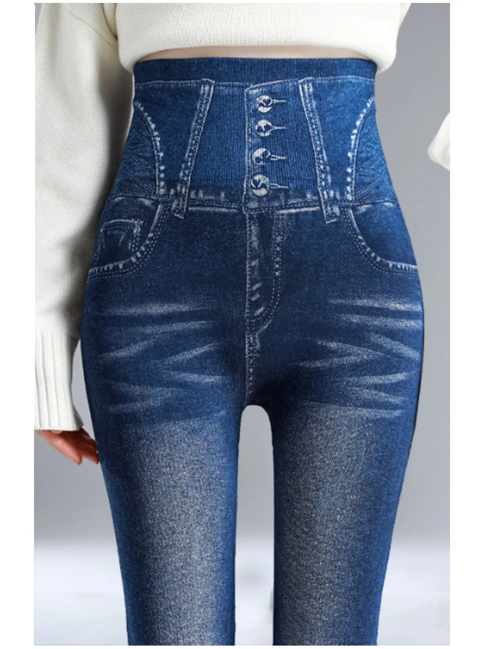 High Waist Stretchy Fake Jeans Denim Print High Rise Seamless Full Leggings for All Seasons Tummy Control Skinny Jean Leggings
High Waist Stretchy Fake Jeans Denim Print High Rise Seamless Full Leggings for All Seasons Tummy Control Skinny Jean Leggings