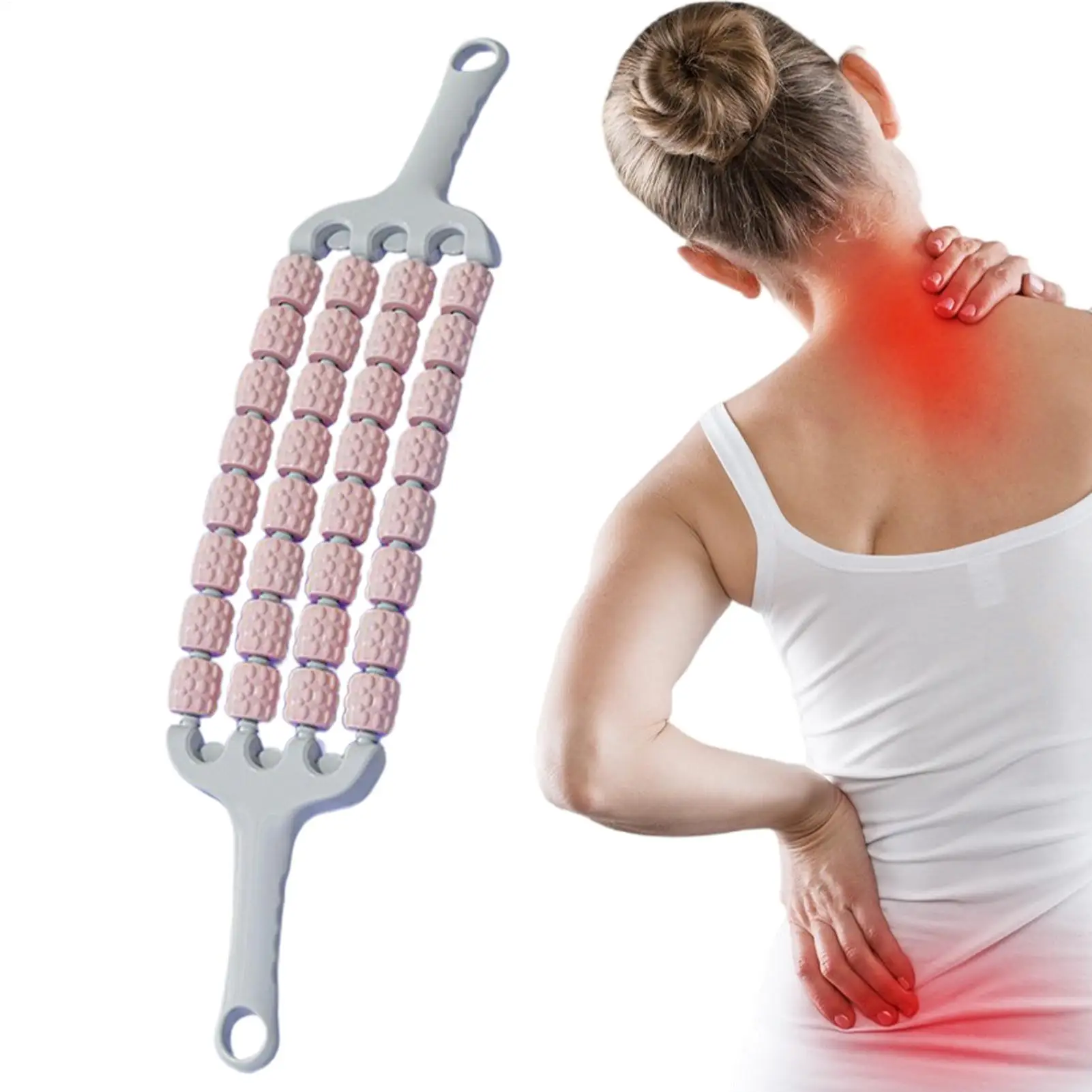 Muscle Roller Stick For Legs Four-Row Bendable Massage Roller For Legs Portable Yoga Tool Body Massaging Stick For Back 
Muscle Roller Stick For Legs Four-Row Bendable Massage Roller For Legs Portable Yoga Tool Body Massaging Stick For Back