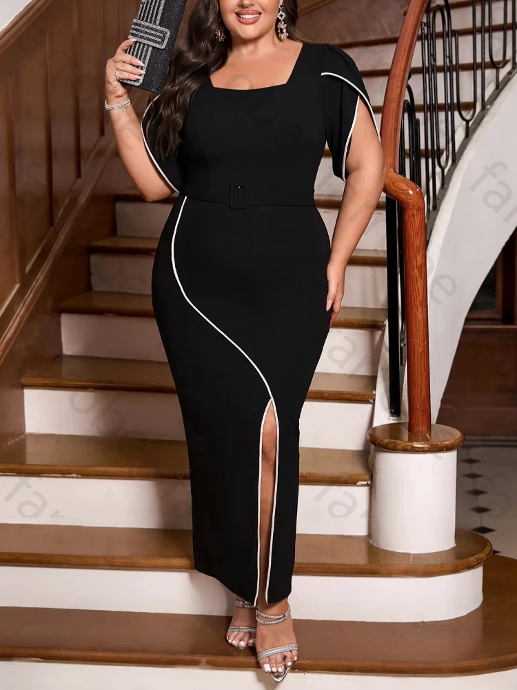 Изысканное вечернее платье для женщин с квадратным вырезом, короткими рукавами, элегантным разрезом по бокам, в стиле знаменитостей, высокого качества, для выпускного вечера и торжеств
Изысканное вечернее платье для женщин с квадратным вырезом, короткими рукавами, элегантным разрезом по бокам, в стиле знаменитостей, высокого качества, для выпускного вечера и торжеств