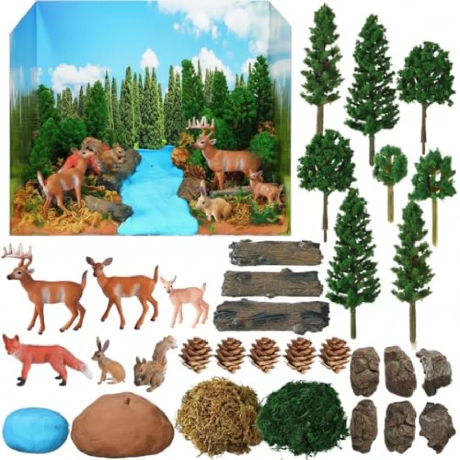 Forest Diorama Kit Project Supplies Include Figures Deer Figures Artificial Model Tree Fake Rocks Moss with Gift Box for Gifts
Forest Diorama Kit Project Supplies Include Figures Deer Figures Artificial Model Tree Fake Rocks Moss with Gift Box for Gifts