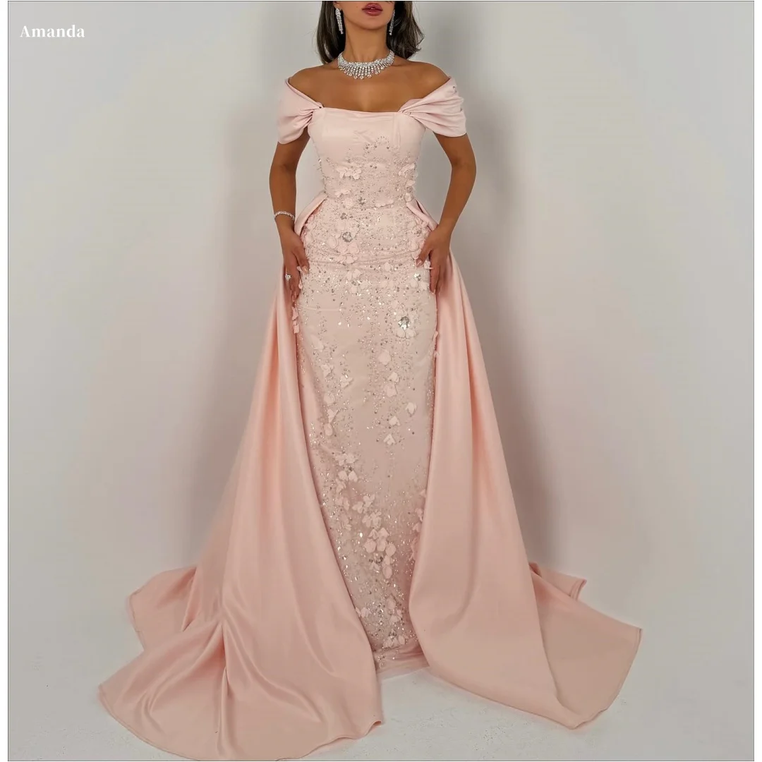 Amanda Customized Pink Glitter Off The Shoulder Prom Dress Strapless Trailing vestidos de noche Floor-Length Formal Evening 2025
Amanda Customized Pink Glitter Off The Shoulder Prom Dress Strapless Trailing vestidos de noche Floor-Length Formal Evening 2025