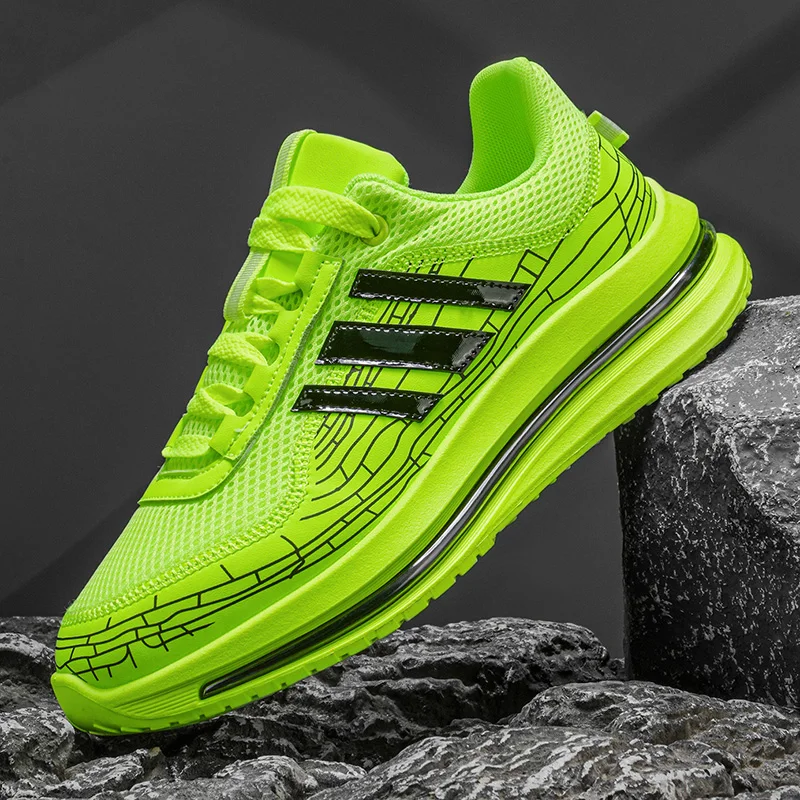 Breathable Mesh Full-Length Soft Elastic Cushioning Sneakers, Unisex Crackle Design Three-Stripe Casual Running Shoes, Lightweight Cushioning Non-Slip Outdoor Versatile Shoes
Breathable Mesh Full-Length Soft Elastic Cushioning Sneakers, Unisex Crackle Design Three-Stripe Casual Running Shoes, Lightweight Cushioning Non-Slip Outdoor Versatile Shoes