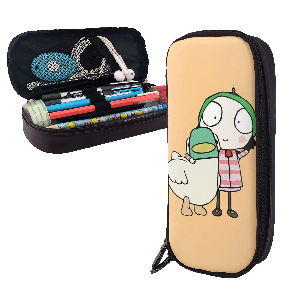 Sarah And Duck Having Fun Leather Pencil Cases Pen Holder Storage Stationery Supplies Pen Box Pencil Bag for Studen Gifts
Sarah And Duck Having Fun Leather Pencil Cases Pen Holder Storage Stationery Supplies Pen Box Pencil Bag for Studen Gifts