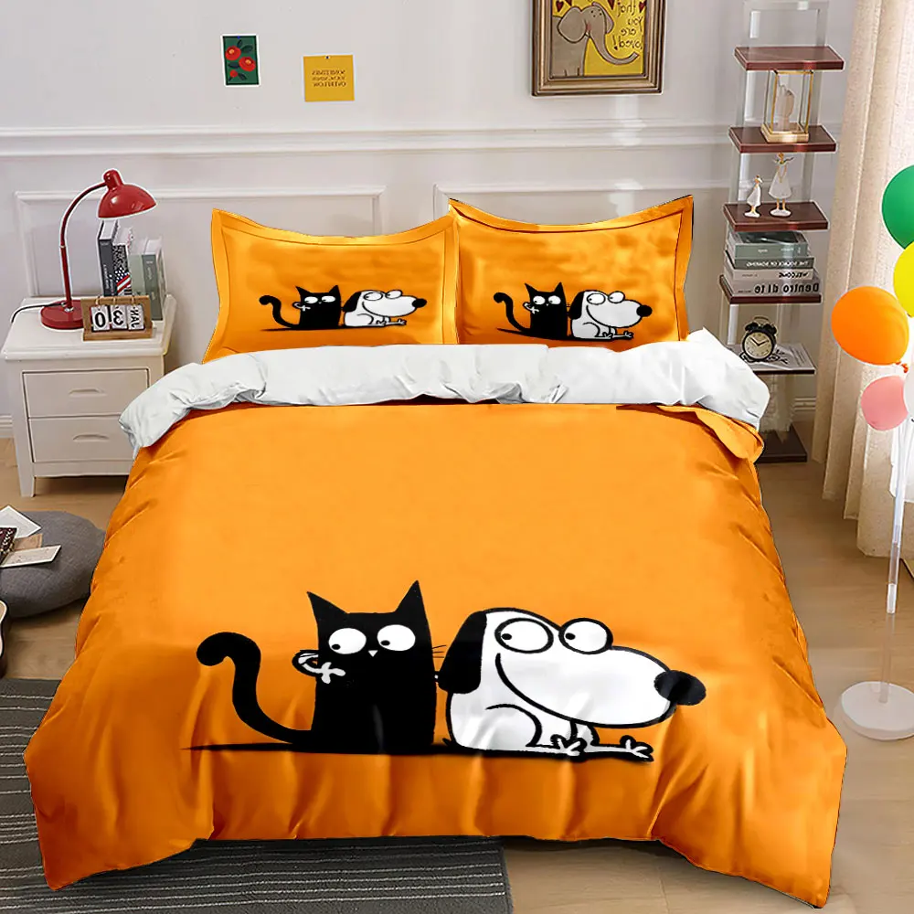 Funny cartoon illustrations black cats and puppies Print Bedding Set 1Duvet Cover 2Pillowcases for Adult Children Luxury Gift
Funny cartoon illustrations black cats and puppies Print Bedding Set 1Duvet Cover 2Pillowcases for Adult Children Luxury Gift