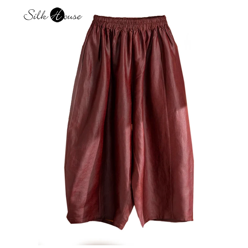 Широкие брюки из 100% натурального шелка тутового шелкопряда «Ароматная облака» с эффектом красного масляного черепахового узора, изысканные, удобные, модные, для женщин больших размеров
Широкие брюки из 100% натурального шелка тутового шелкопряда «Ароматная облака» с эффектом красного масляного черепахового узора, изысканные, удобные, модные, для женщин больших размеров