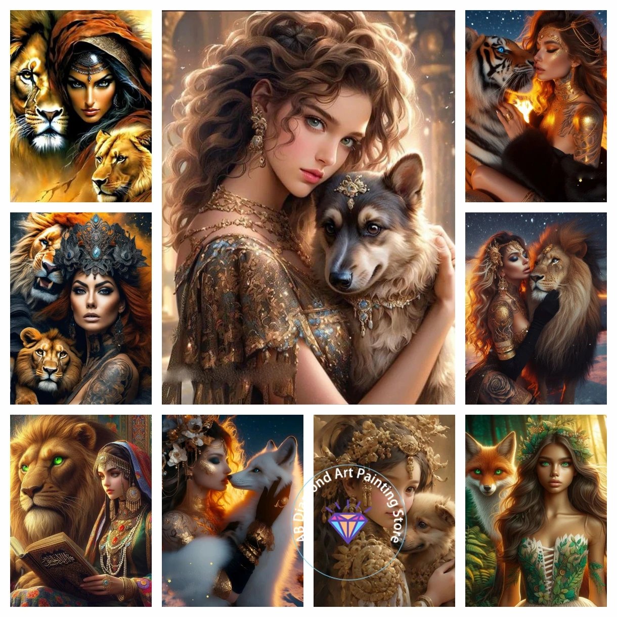 AB Diamond Painting Kits Women and Lions, Tigers, Wolves, Mosaic Animals, Dogs, Embroidery Art, Wall Decoration, Handmade Gifts
AB Diamond Painting Kits Women and Lions, Tigers, Wolves, Mosaic Animals, Dogs, Embroidery Art, Wall Decoration, Handmade Gifts