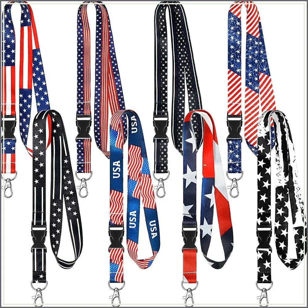 8-Pack Patriotic Key Lanyards, American Flag Design, 4th of July 250th Anniversary, ID Badge Holders, Multi-Color Neck Straps for Office & Holiday
8-Pack Patriotic Key Lanyards, American Flag Design, 4th of July 250th Anniversary, ID Badge Holders, Multi-Color Neck Straps for Office & Holiday