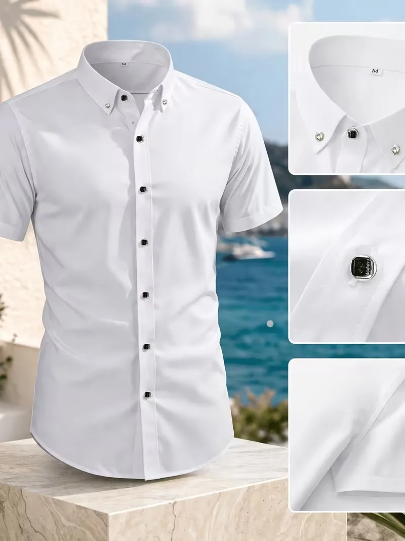 Men's Business Shirt Short-Sleeve Breathable Comfortable Skin-Friendly Easy to Care for Summer Clothing
Men's Business Shirt Short-Sleeve Breathable Comfortable Skin-Friendly Easy to Care for Summer Clothing