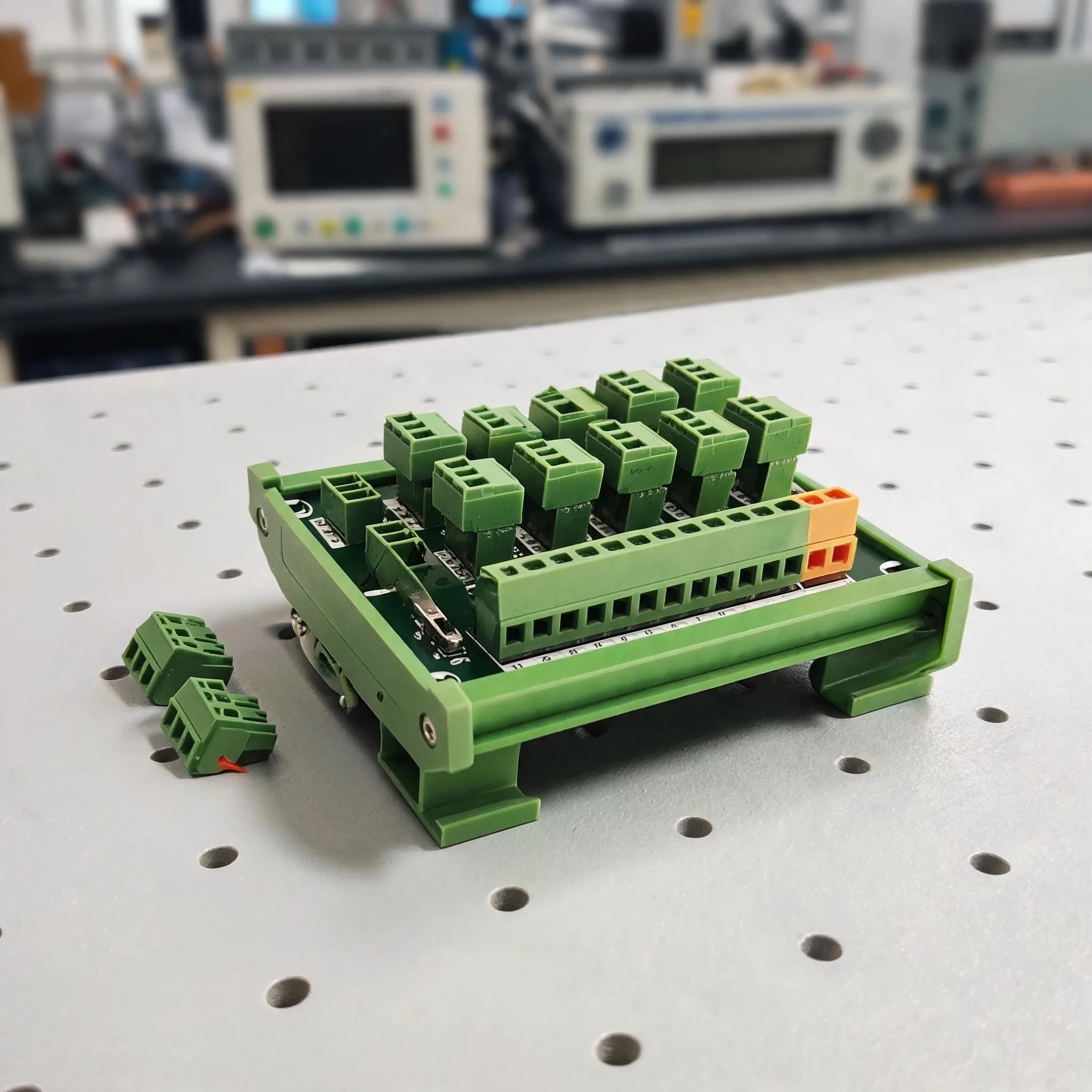 12-Channel Sensor Terminal Block KP-12L-Gther-C with 3-Wire Connection Copper Contacts Green Housing 100mm x 87mm x 43mm
12-Channel Sensor Terminal Block KP-12L-Gther-C with 3-Wire Connection Copper Contacts Green Housing 100mm x 87mm x 43mm