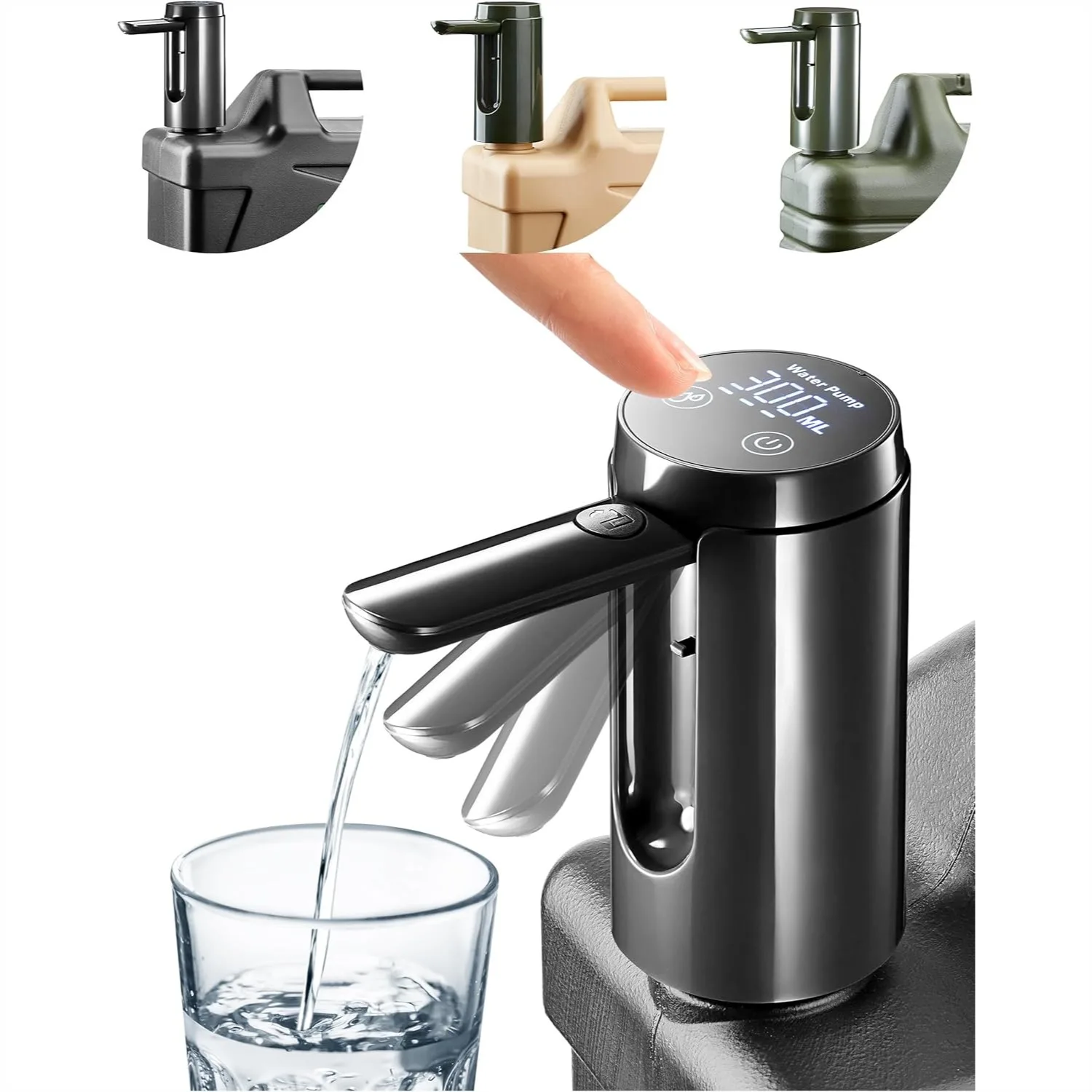 Automatic Water Pump For Square Camping Water Jug Screw-Lock Fit 1.97in 50mm Outer Thread Type-C Rechargeable Touch Dispenser Black
Automatic Water Pump For Square Camping Water Jug Screw-Lock Fit 1.97in 50mm Outer Thread Type-C Rechargeable Touch Dispenser Black