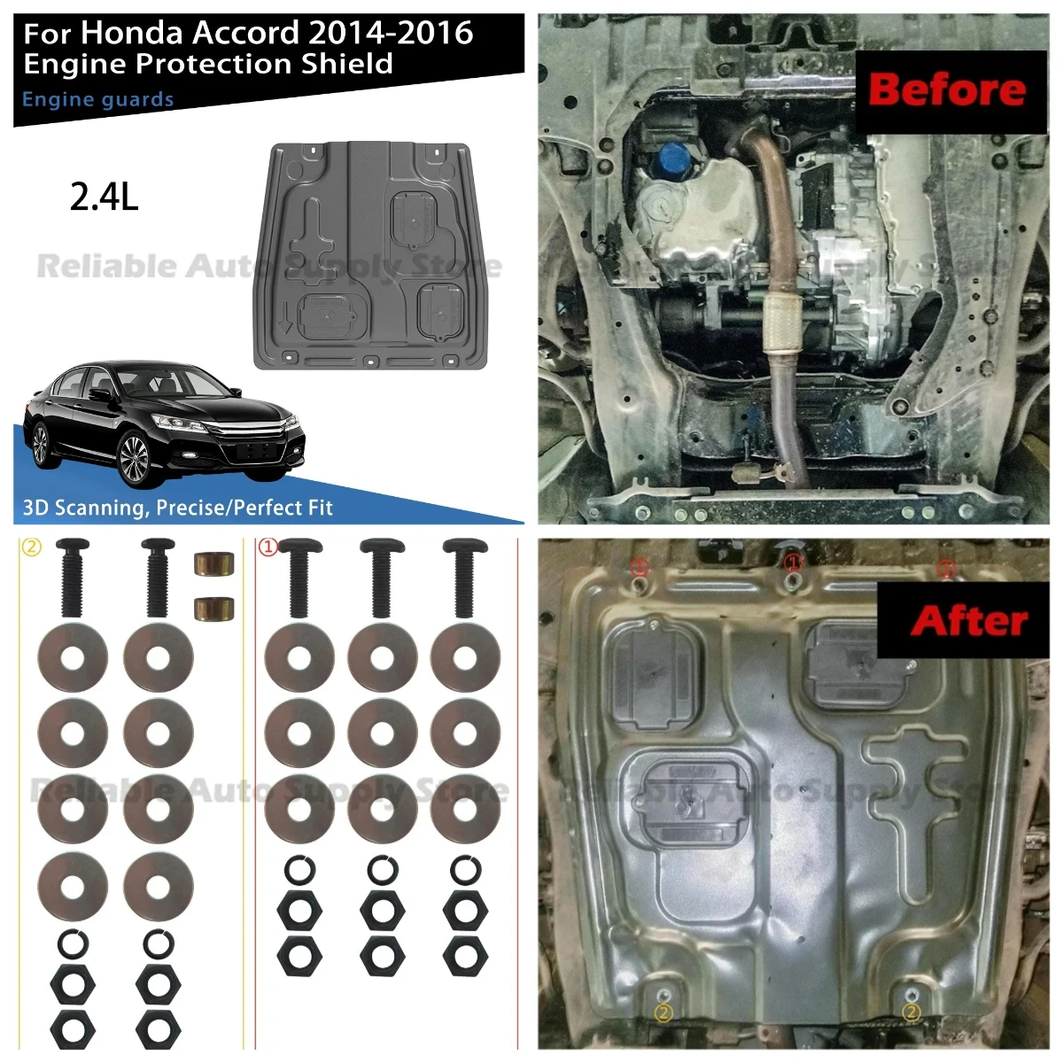 Engine Protection Plate For Honda Accord 2014-2016 2.4L, 3D Scanned Precision Fit, Enhanced Driving Security, Rugged Protection
Engine Protection Plate For Honda Accord 2014-2016 2.4L, 3D Scanned Precision Fit, Enhanced Driving Security, Rugged Protection