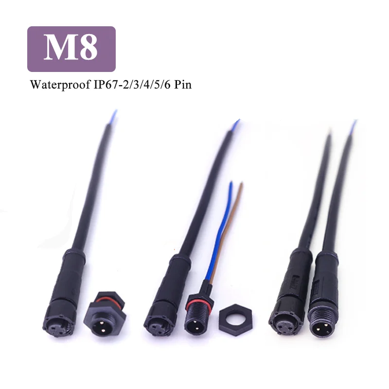 M8 Waterproof Aviation Connector Wire 2/3/4/5/6 Pin Panel Plug Industry Power Cable Male Female Quick Connector for Outdoor Lamp
M8 Waterproof Aviation Connector Wire 2/3/4/5/6 Pin Panel Plug Industry Power Cable Male Female Quick Connector for Outdoor Lamp