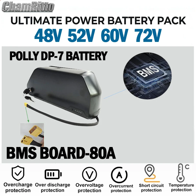 48v E Bike Battery Pack 52v 30 40 50ah Accu Elektrisch Voertuig Fiets PollyDP-7 Onderbuis 3000w Bafang 60V 72V lithium batterij
48v E Bike Battery Pack 52v 30 40 50ah Accu Elektrisch Voertuig Fiets PollyDP-7 Onderbuis 3000w Bafang 60V 72V lithium batterij