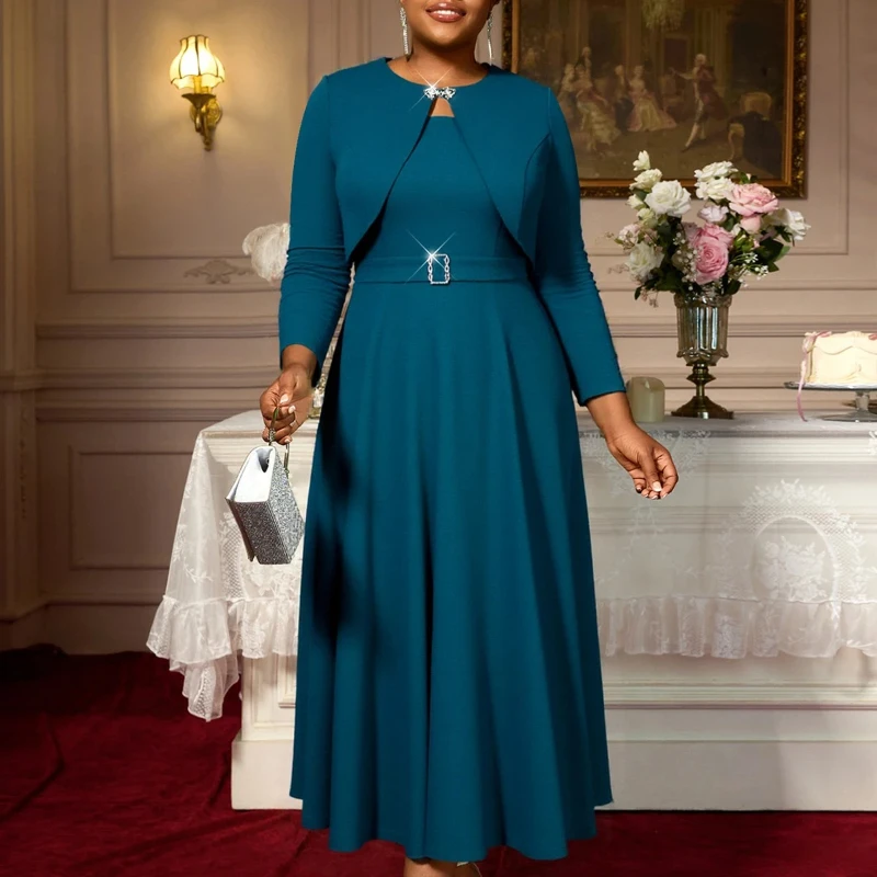 Women Elegant Two Piece Set A Line Sleeveless Dress With Bolero Waist Belt Pleated Classy Stylish Office Lady Party Church Gown
Women Elegant Two Piece Set A Line Sleeveless Dress With Bolero Waist Belt Pleated Classy Stylish Office Lady Party Church Gown