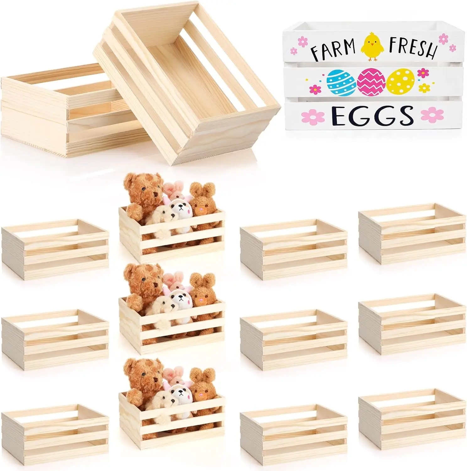 12 Pcs 8'' Unfinished Wooden Crates for Easter Crafts, Rustic Display Boxes for Home Office Storage Decor
12 Pcs 8'' Unfinished Wooden Crates for Easter Crafts, Rustic Display Boxes for Home Office Storage Decor