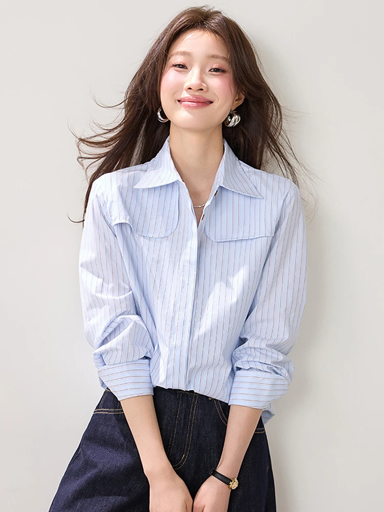 Женская полосатая блузка с длинным рукавом Ele, весенняя коллекция 2026, новинка ранней весны, профессиональный универсальный топ для женщин
Женская полосатая блузка с длинным рукавом Ele, весенняя коллекция 2026, новинка ранней весны, профессиональный универсальный топ для женщин