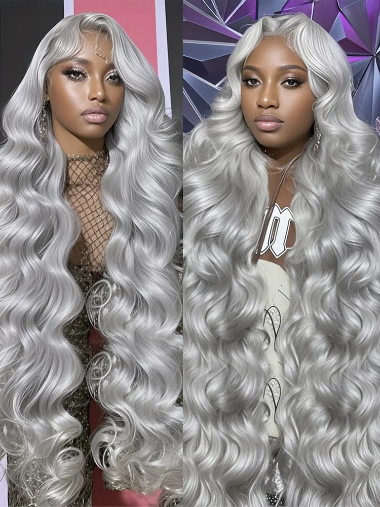 40 Inch 13x6 HD Silver Grey Colored Body Wave Lace Front Human Hair Wigs Brazilian Transparent 13x4 Lace Frontal Wigs For Women
40 Inch 13x6 HD Silver Grey Colored Body Wave Lace Front Human Hair Wigs Brazilian Transparent 13x4 Lace Frontal Wigs For Women