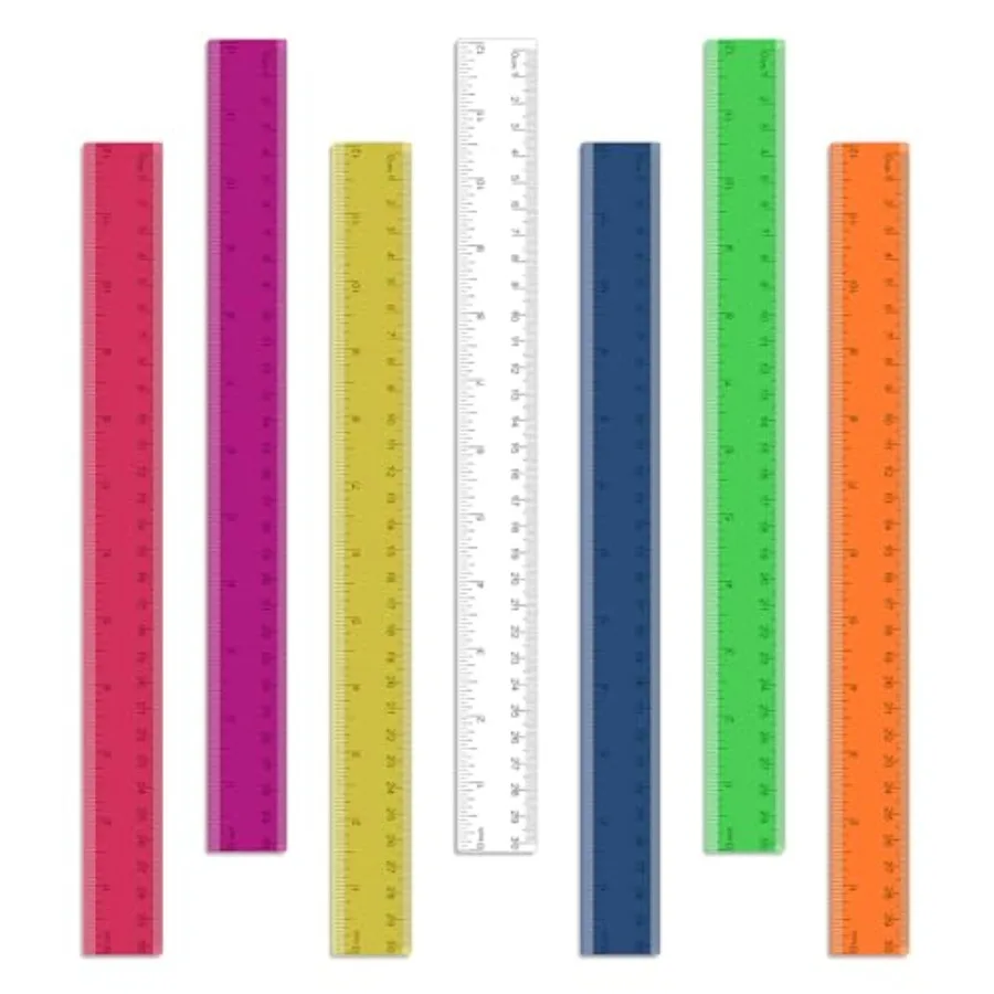 7 Pack 12 Inch Rulers 30 cm Transparent Clear Plastic Rulers with Inches and Centimeters in Assorted Colors for School Home and
7 Pack 12 Inch Rulers 30 cm Transparent Clear Plastic Rulers with Inches and Centimeters in Assorted Colors for School Home and