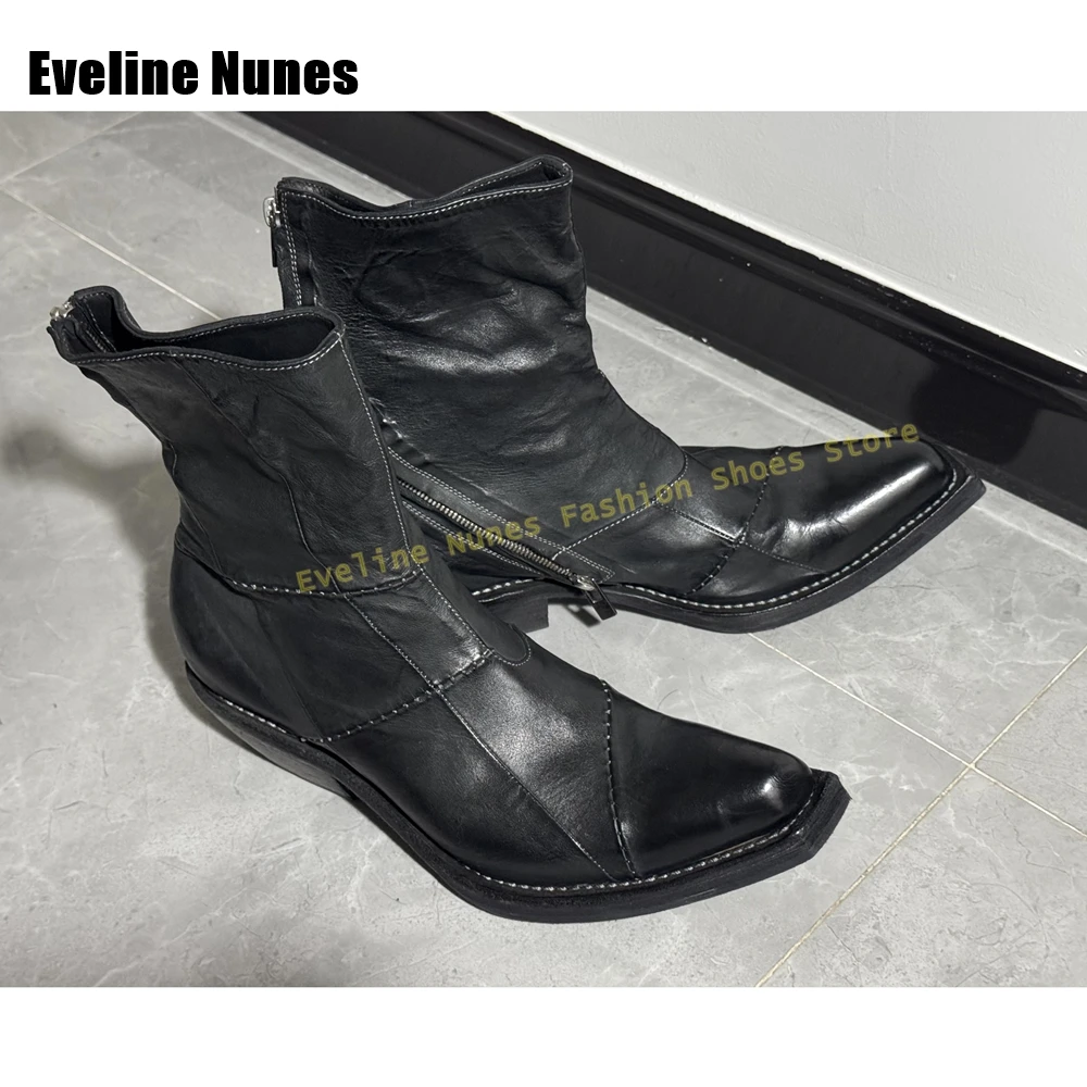 New Men Genuine Leather Knight Boots Pointed Toe Chunky Heels Spiral Zipper Couple Mid-calf Chelsae Boots
New Men Genuine Leather Knight Boots Pointed Toe Chunky Heels Spiral Zipper Couple Mid-calf Chelsae Boots