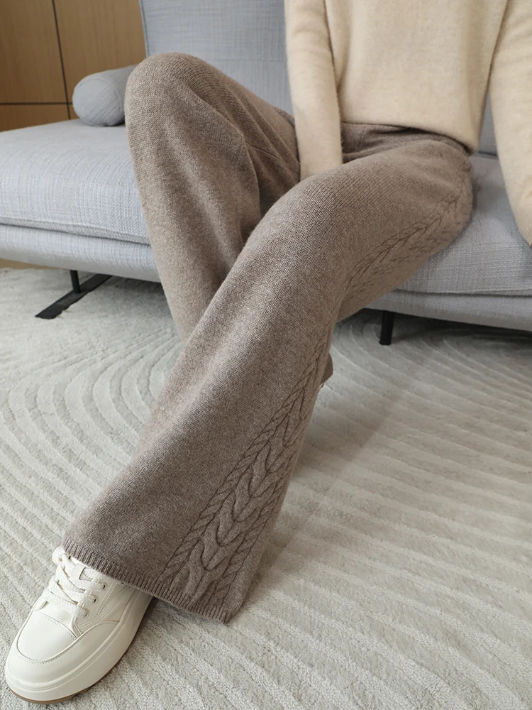 High Waist Knit Wool Wide Leg Pants for Women, Solid Color Draped Trousers with Elastic Waist, Casual Straight Fit Winter Trouse
High Waist Knit Wool Wide Leg Pants for Women, Solid Color Draped Trousers with Elastic Waist, Casual Straight Fit Winter Trouse