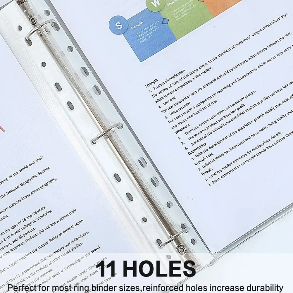 200pcs 11 Hole Clear Sheet Protectors For Documents Photos A4 Page Binder Sleeve Loading Design File Protector Non
200pcs 11 Hole Clear Sheet Protectors For Documents Photos A4 Page Binder Sleeve Loading Design File Protector Non