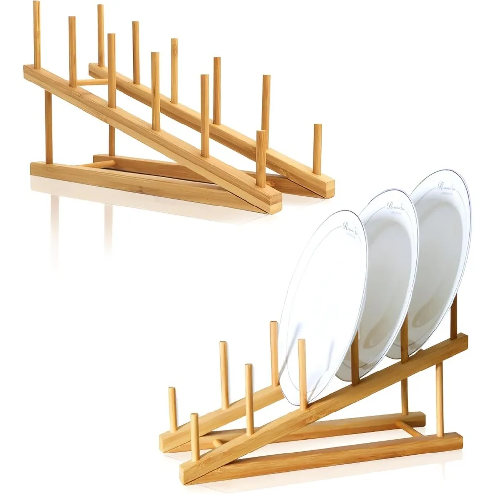 2 PCS Wooden Dish Rack Bamboo Drying Rack Stand Pot Lid Holder Kitchen Cabinet Organizer for Dish Plate Bowl Cup Pot Lid Cutting
2 PCS Wooden Dish Rack Bamboo Drying Rack Stand Pot Lid Holder Kitchen Cabinet Organizer for Dish Plate Bowl Cup Pot Lid Cutting