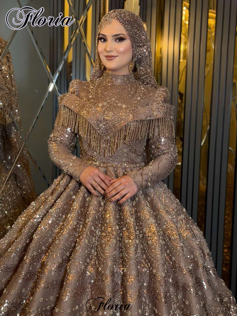 Long Sleeves Brown Beaded Evening Dresses Arabic Muslim Celebrity Dresses Wedding Party Dresses Vestidos De Fiesta Customized
Long Sleeves Brown Beaded Evening Dresses Arabic Muslim Celebrity Dresses Wedding Party Dresses Vestidos De Fiesta Customized