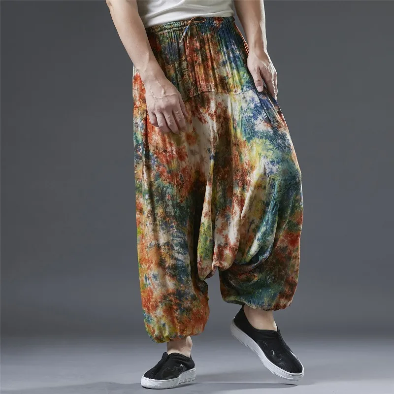 Брюки с шаговым принтом Tie Dye, повседневные свободные спортивные повседневные брюки для молодых мужчин, брюки в китайском литературном стиле, винтажные 2025
Брюки с шаговым принтом Tie Dye, повседневные свободные спортивные повседневные брюки для молодых мужчин, брюки в китайском литературном стиле, винтажные 2025