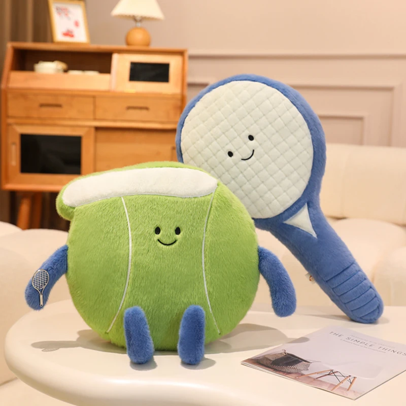 Novel Tennis and Tennis Racket Plush Toys Kawaii Tennis Sports Doll Soft Tennis Ball Stuffed Pillows Fun Sofa Decorative Cushion
Novel Tennis and Tennis Racket Plush Toys Kawaii Tennis Sports Doll Soft Tennis Ball Stuffed Pillows Fun Sofa Decorative Cushion