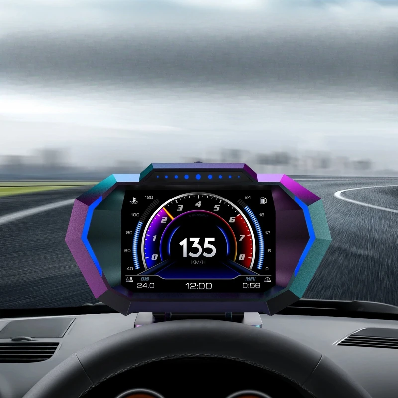 OBD + GPS HUD P24 Car OBD Head Up Display HUD on Board Computer Digital Speedometer Water