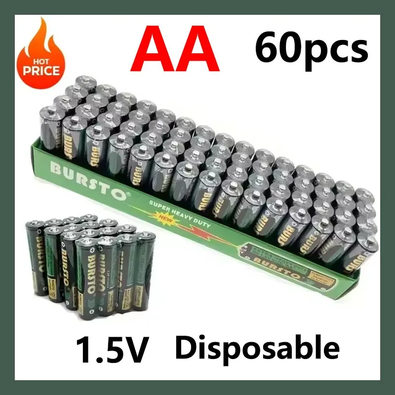 AA 1.5V 60pcs Disposable Alkaline Batteries for Flashlight Toy MP3 Player Wireless Mouse Keyboard Shaver Replacement battery
AA 1.5V 60pcs Disposable Alkaline Batteries for Flashlight Toy MP3 Player Wireless Mouse Keyboard Shaver Replacement battery