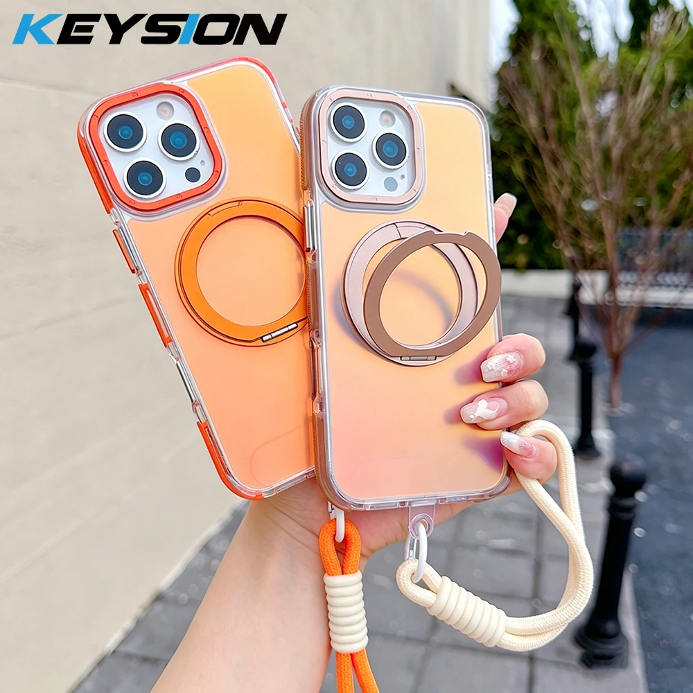 KEYSION Laser Gradient Magnetic Lanyard Phone Case for MagSafe for iPhone 11 12 13 14 15 16 Pro Max 360° Ring Shockproof Cover
KEYSION Laser Gradient Magnetic Lanyard Phone Case for MagSafe for iPhone 11 12 13 14 15 16 Pro Max 360° Ring Shockproof Cover