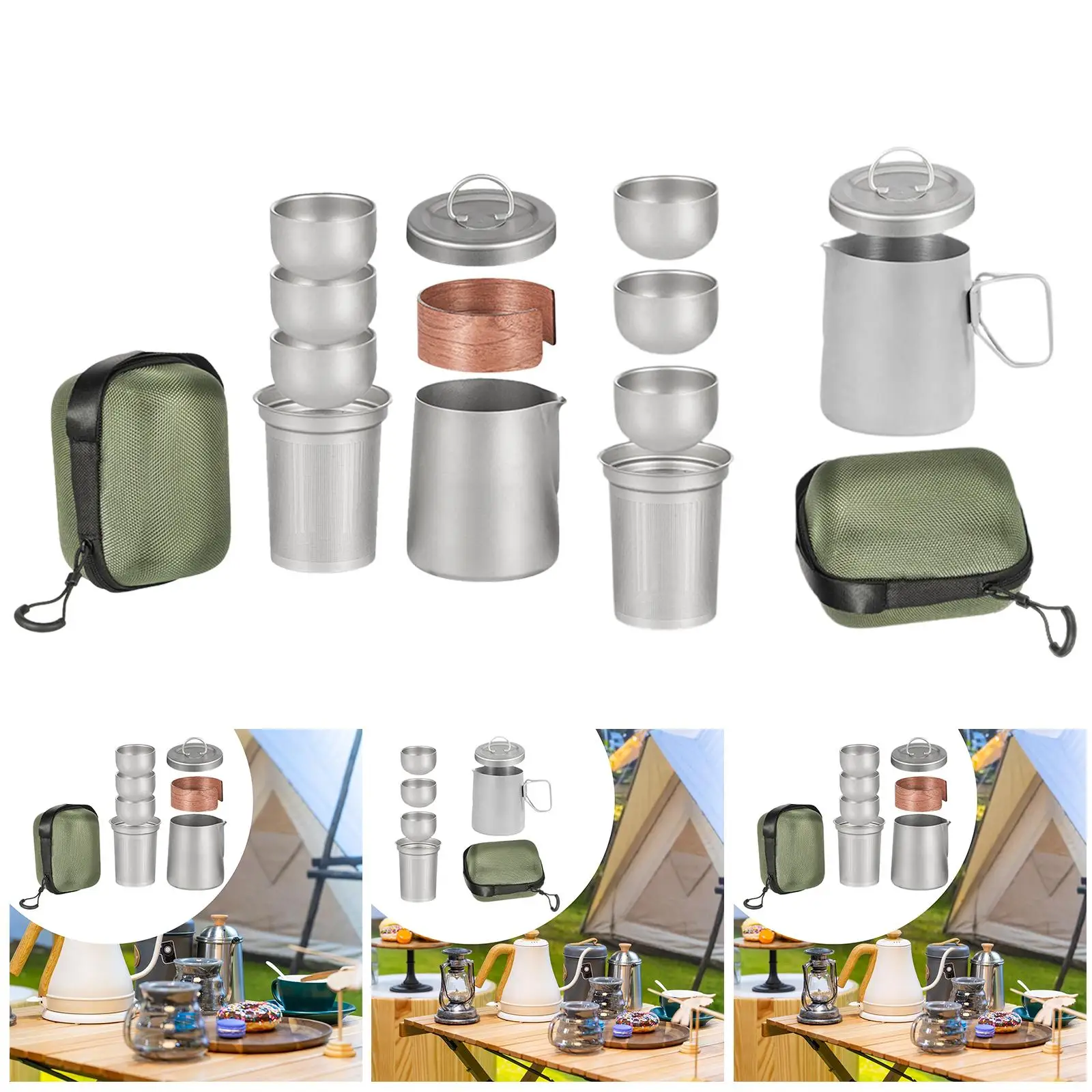 Titanium Tea Set with Teacups Portable with Mesh Tableware Cups Cup Tea Maker for Office Outdoor Backpacking Hiking
Titanium Tea Set with Teacups Portable with Mesh Tableware Cups Cup Tea Maker for Office Outdoor Backpacking Hiking
