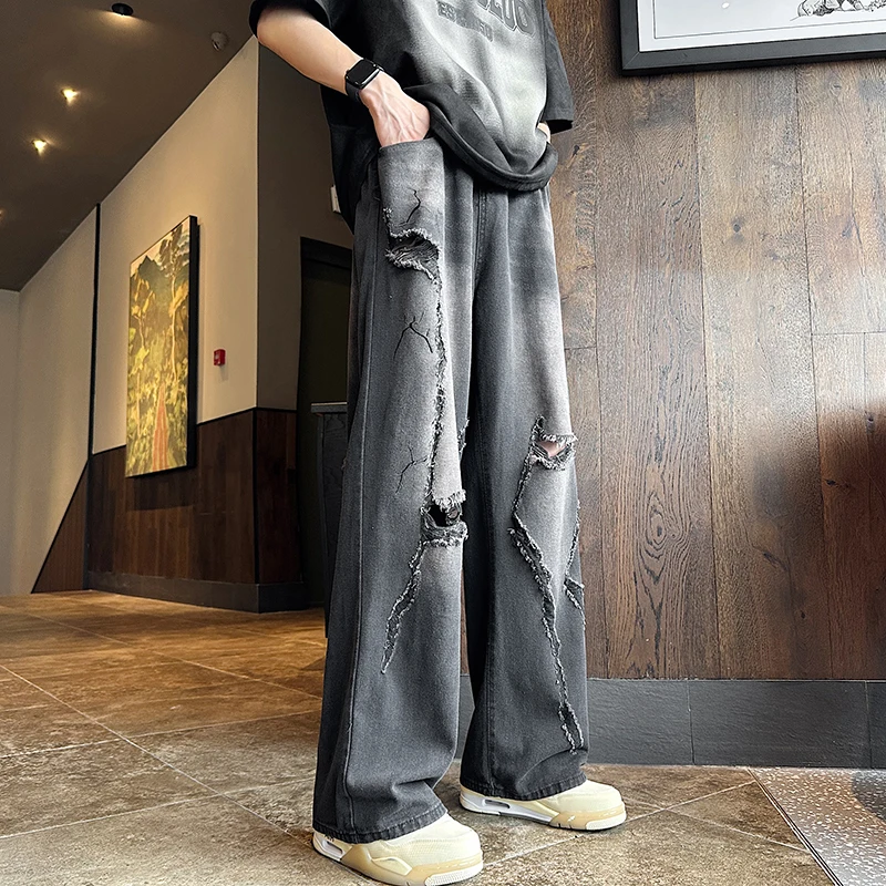 High Street Mens Patch Hole Ripped Jeans Vintage Slim Fit Denim Pants Hip Hop Man Autumn New Casual Long Cowboy Trousers A14
High Street Mens Patch Hole Ripped Jeans Vintage Slim Fit Denim Pants Hip Hop Man Autumn New Casual Long Cowboy Trousers A14