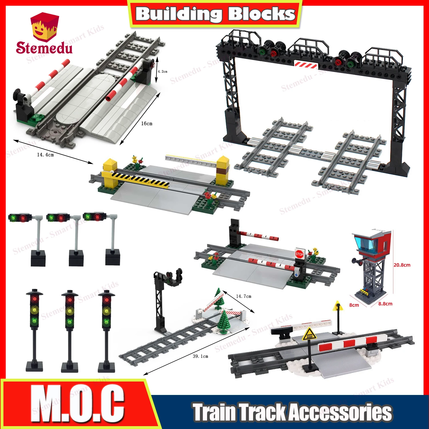 MOC креативный городской поезд, перила, пересекающая дорожка, аксессуары, экспресс-сигнал, светофор, набор строительных блоков, модель «сделай сам», подарки
MOC креативный городской поезд, перила, пересекающая дорожка, аксессуары, экспресс-сигнал, светофор, набор строительных блоков, модель «сделай сам», подарки