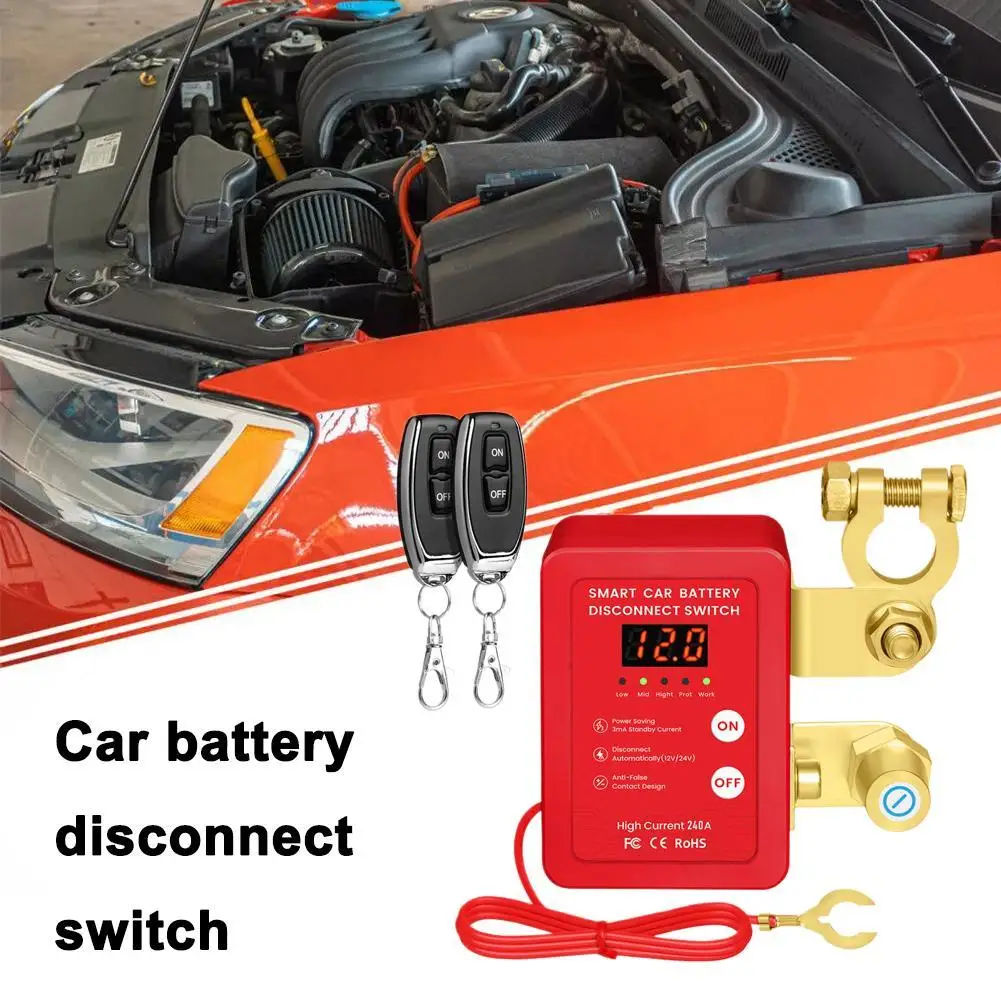 1set 12V Remote Car Battery Disconnect With Led Smart Voltage Display 240A Automatic Power Shut Off Tool
1set 12V Remote Car Battery Disconnect With Led Smart Voltage Display 240A Automatic Power Shut Off Tool